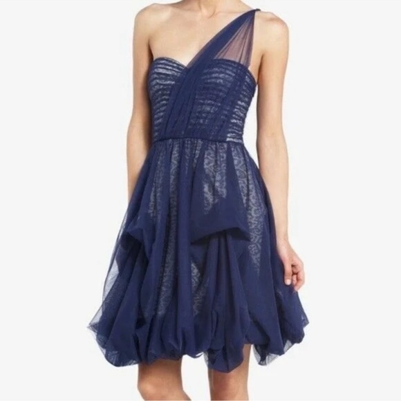NEW BCBGMAXAZRIA Dark Cobalt “Roe” One-Shoulder Dress – Size 2 - Picture 4 of 14